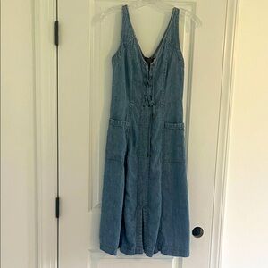 HOLDING HORSES Blue Lace-Up Midi Dress